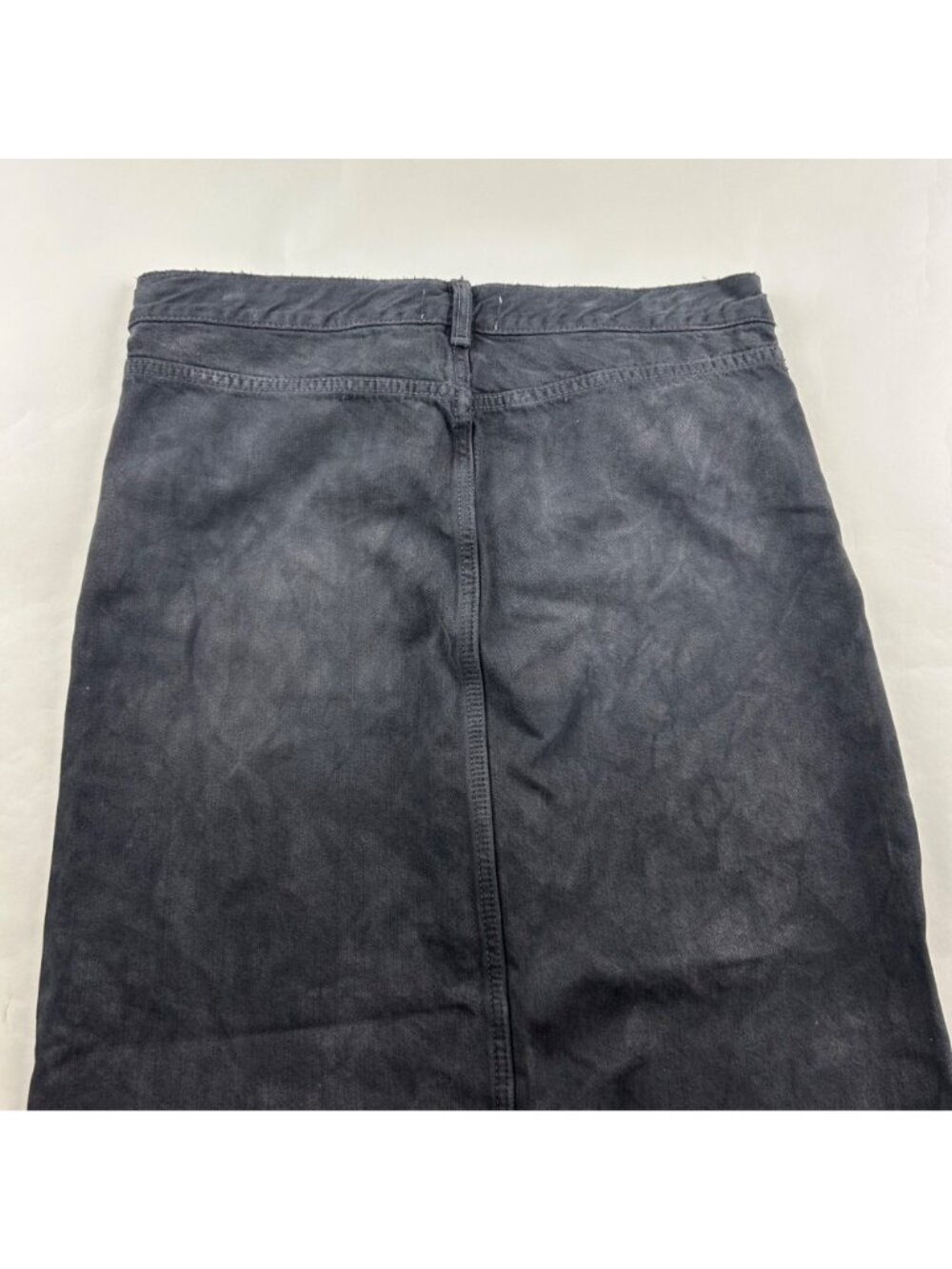 Zara Washed Black Tie Dye Denim Midi Skirt M - Picture 6 of 6